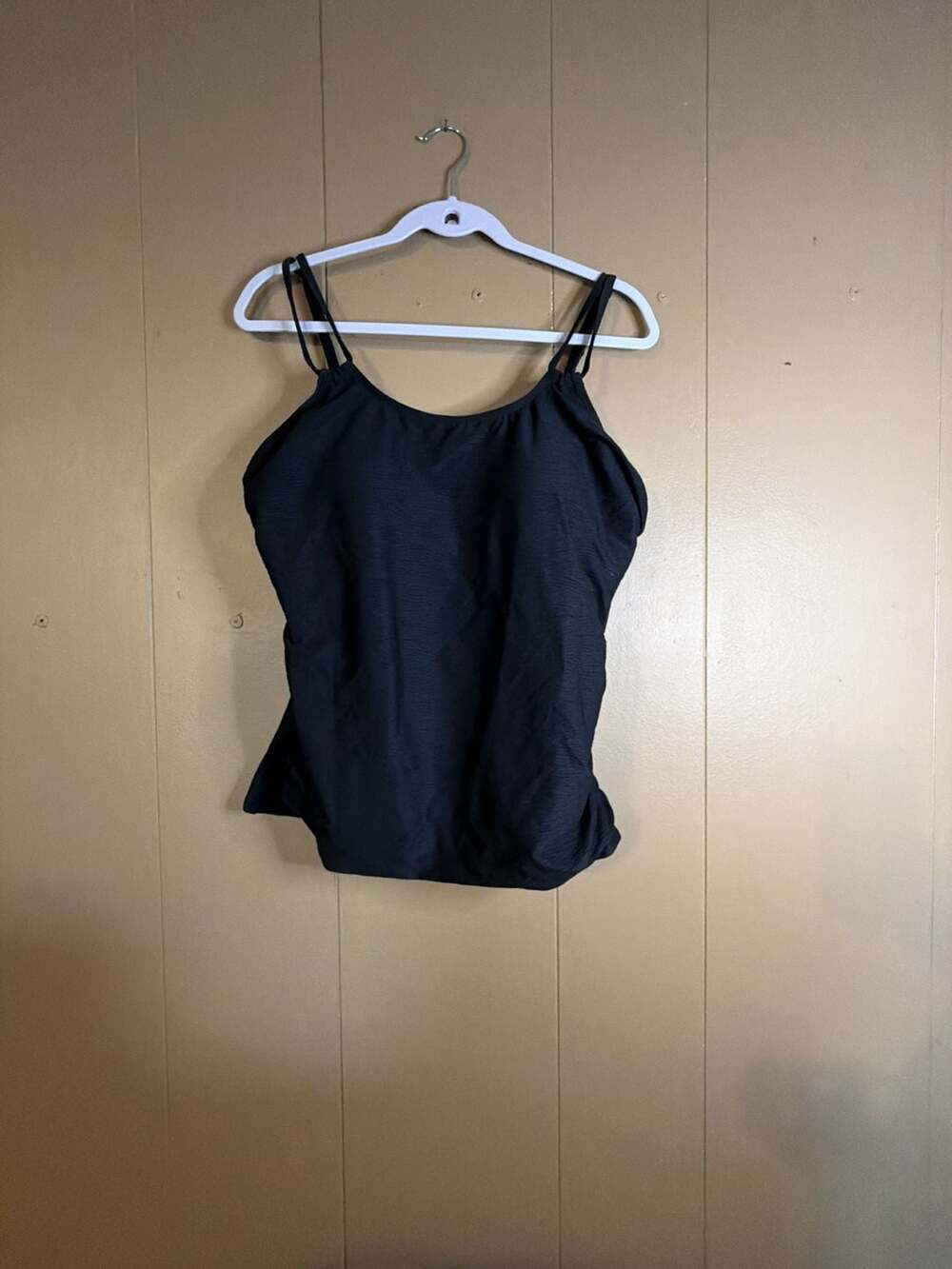Swim Solutions Tunnel Scoop Tankini Top Black